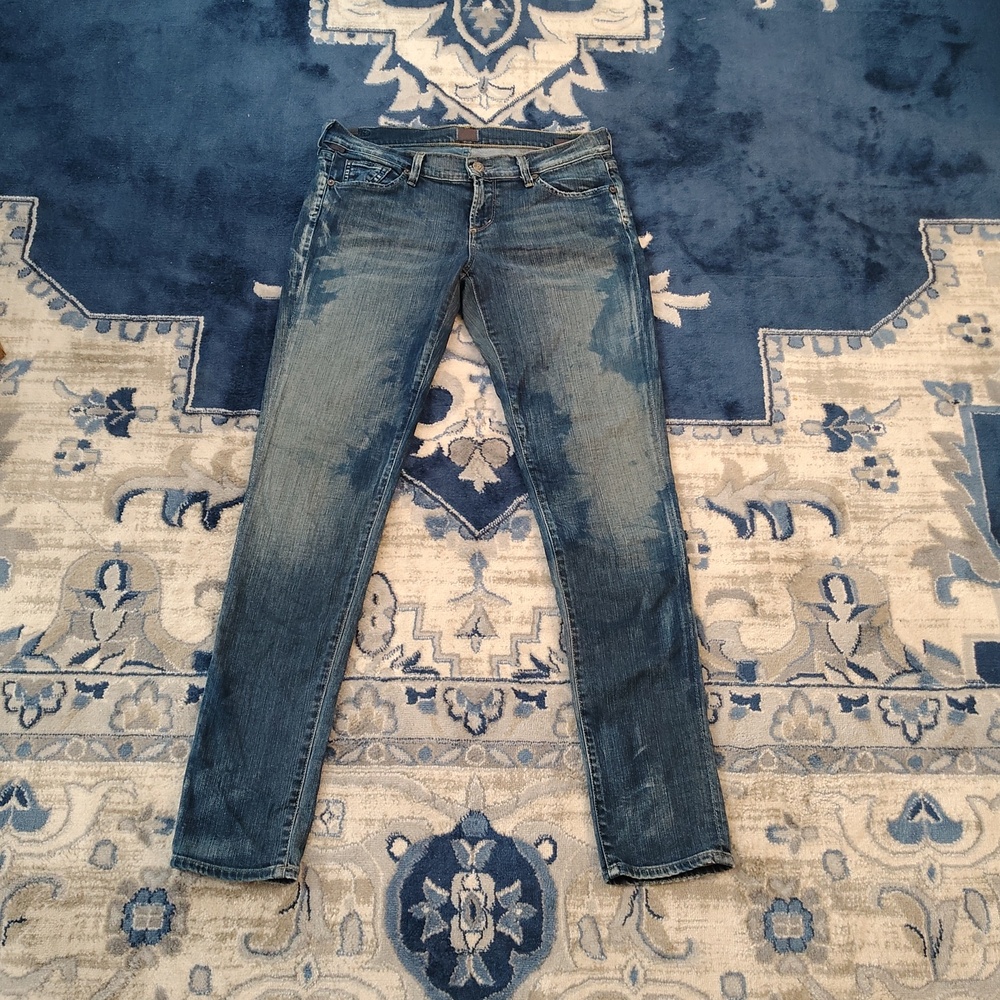 Citizens Of Humanity Two-Tone Washed Avedon Skinny Jeans - Blue